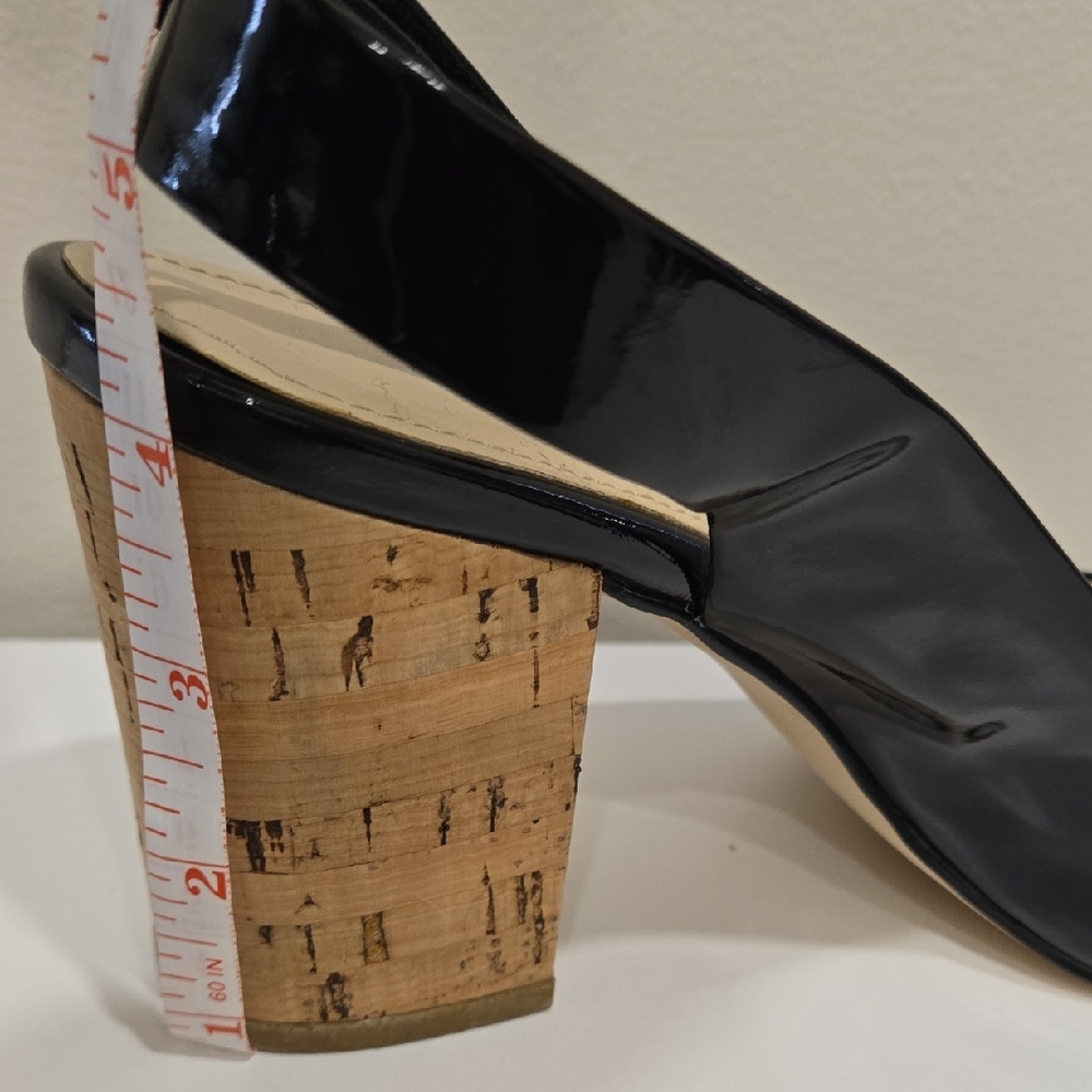Calvin Klein Glossy Black Slingback Heels - Picture 4 of 7